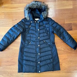 Michael Kors Faux Fur Hooded Down Puffer Coat Size: PXL